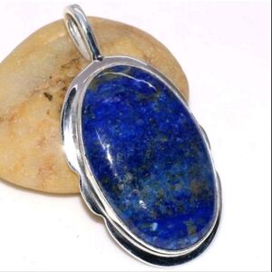 Lapis Lazuli Gemstone 925 Sterling Silver Handmade Pendant Necklace